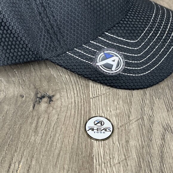 The Geothermal Golf Black Ahead Hat With Magnetic Ball Marker Ball Cap - Picture 8 of 13